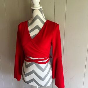 Red Wrap Top